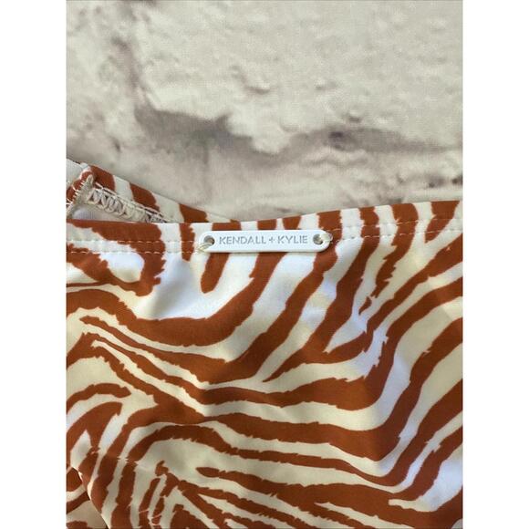 Kendall & Kylie XL Brown Rust Abstract Tiger Zebra Animal Bikini NWT - Picture 4 of 9